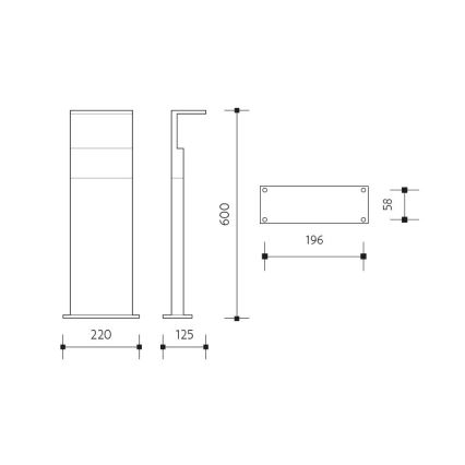 LED udendørslampe NATURA LED/12W/230V 4000K 60 cm IP65 brun/antracit