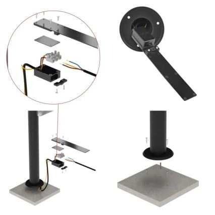 LED udendørslampe NIKA LED/12,5W/230V IP44 80 cm