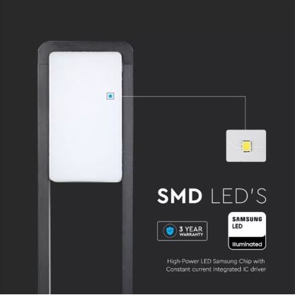 LED udendørslampe SAMSUNG CHIP LED/10W/230V 3000K IP65 sort