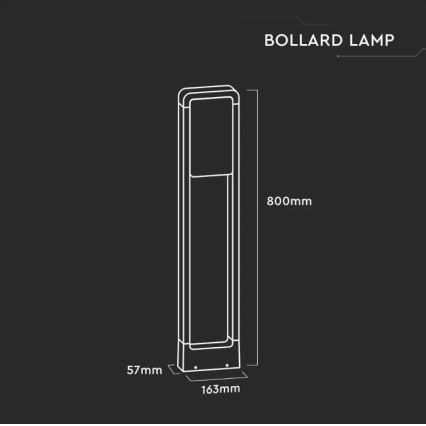 LED udendørslampe SAMSUNG CHIP LED/10W/230V 3000K IP65 sort