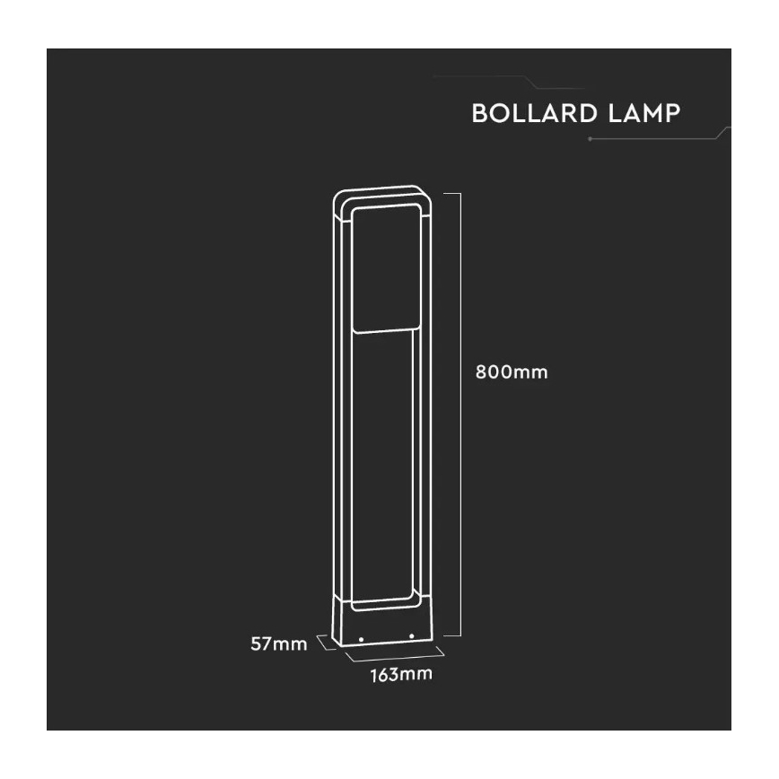 LED udendørslampe SAMSUNG CHIP LED/10W/230V 3000K IP65 sort