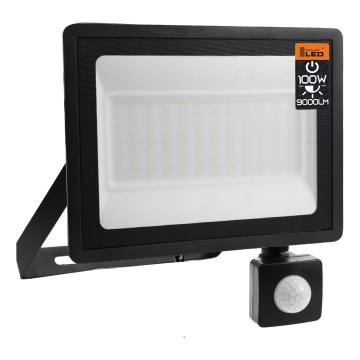 LED udendørsreflektor LED/100W/230V 4500K IP65 sort