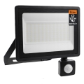 LED-udendørsreflektor med bevægelses- og skumringssensor, 100 W, 230 V, 4500 K, IP65, sort