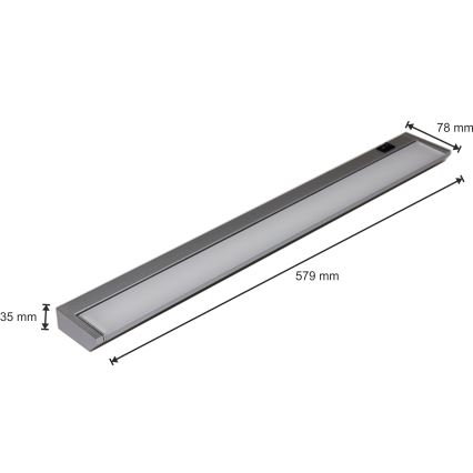 LED underskabslampe LED/10W/230V sølv