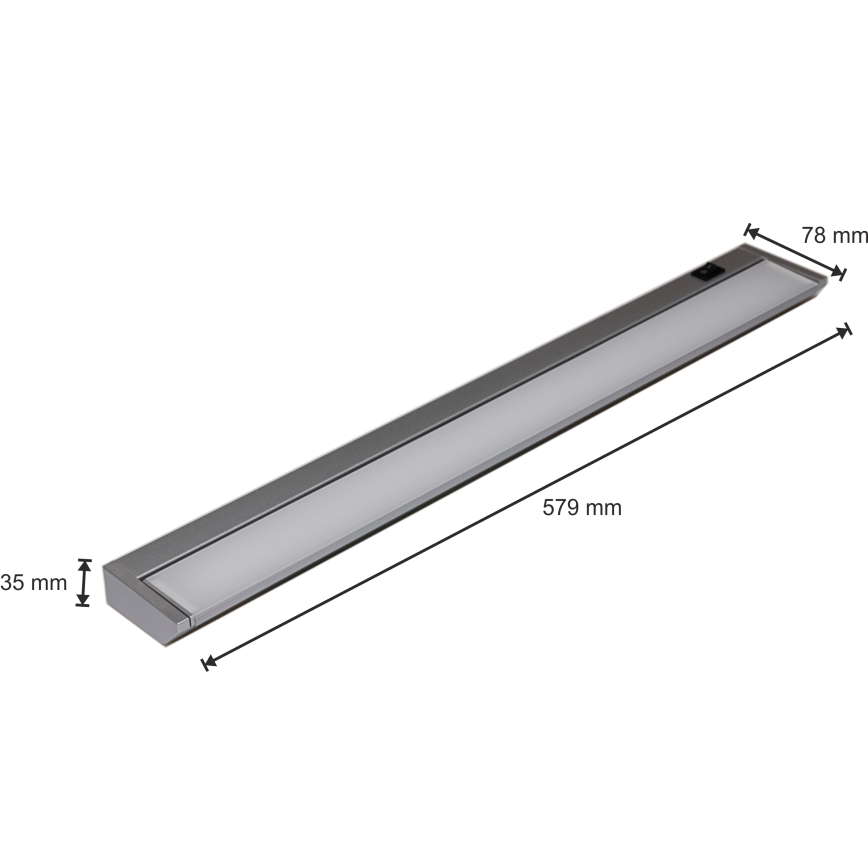 LED underskabslampe LED/10W/230V sølv