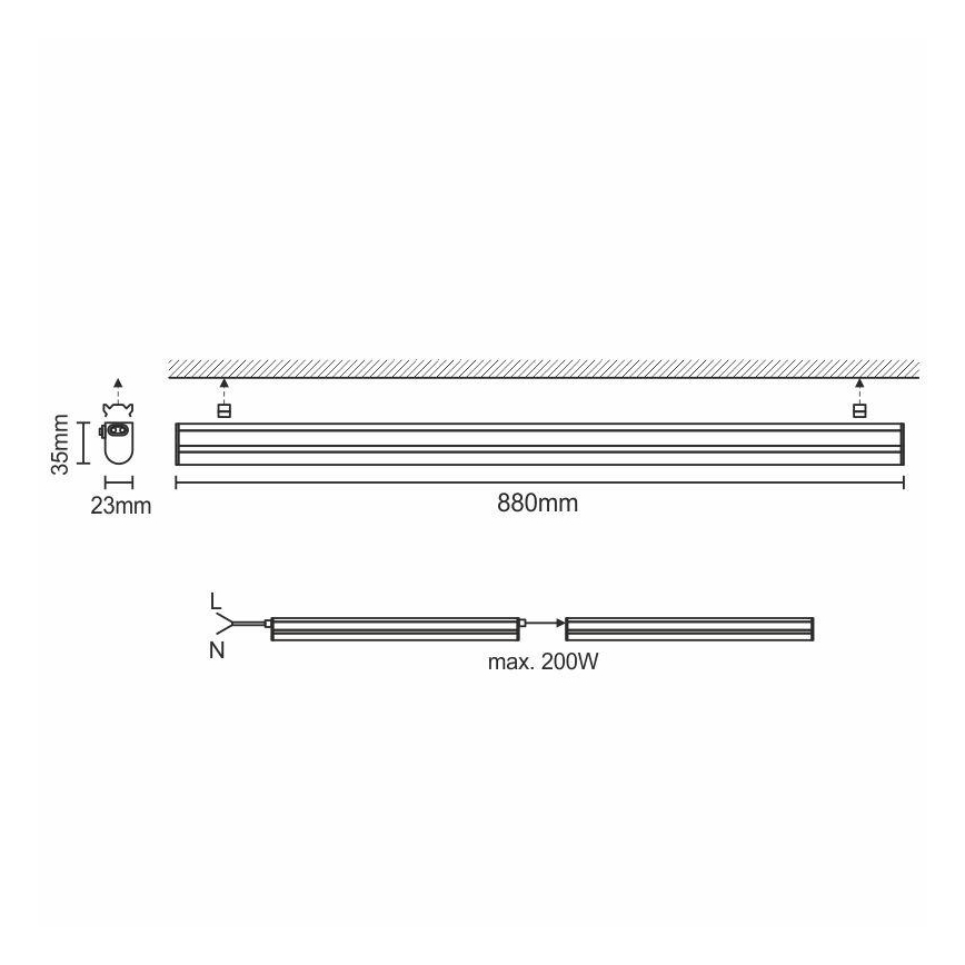 LED underskabslampe LED/12W/230V 4000K