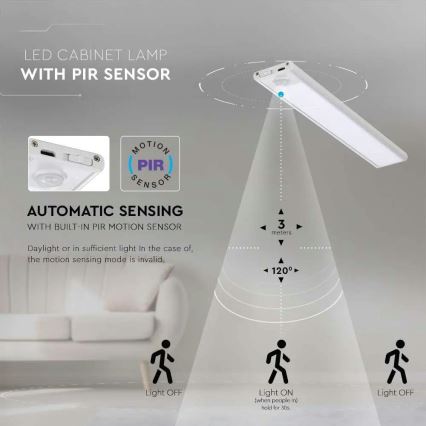 LED underskabslampe med sensor LED/1,5W/5V 1500 mAh 4000K