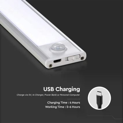 LED underskabslampe med sensor LED/1,5W/5V 1500 mAh 4000K