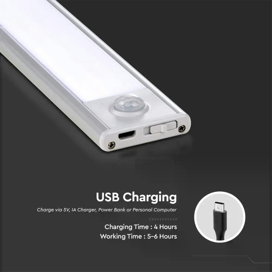 LED underskabslampe med sensor LED/1,5W/5V 1500 mAh 4000K