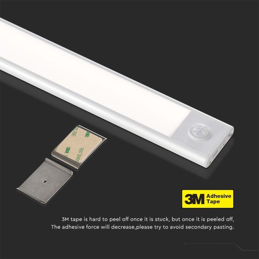 LED underskabslampe med sensor LED/2,5W/5V 4000K 3000 mAh