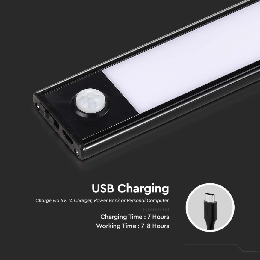 LED underskabslampe med sensor LED/2,5W/5V 4000K 3000 mAh