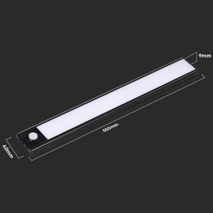LED underskabslampe med sensor LED/2,5W/5V 4000K 3000 mAh