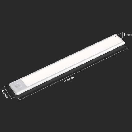 LED underskabslampe med sensor LED/2W/5V 4000K 2200 mAh