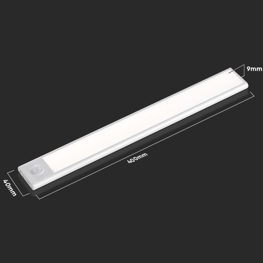 LED underskabslampe med sensor LED/2W/5V 4000K 2200 mAh