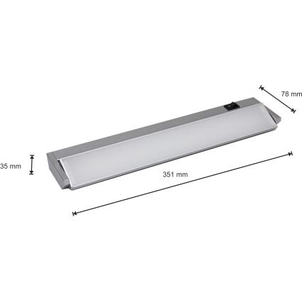 LED underskabslampe til køkken LED/5W/230V sølvfarvet
