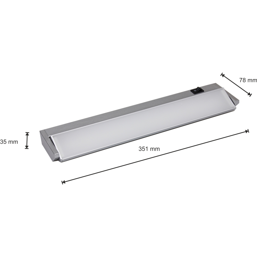 LED underskabslampe til køkken LED/5W/230V sølvfarvet