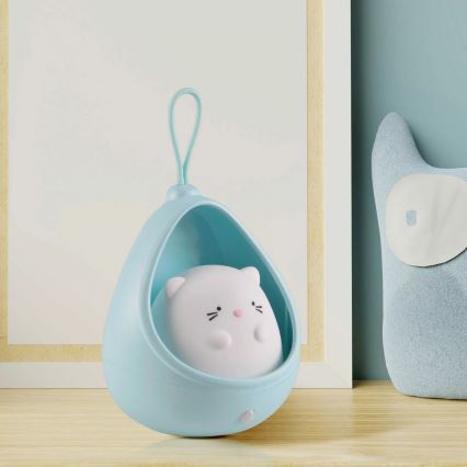 LED vågelampe med sensor KITTY LED/0,5W/5V USB blå
