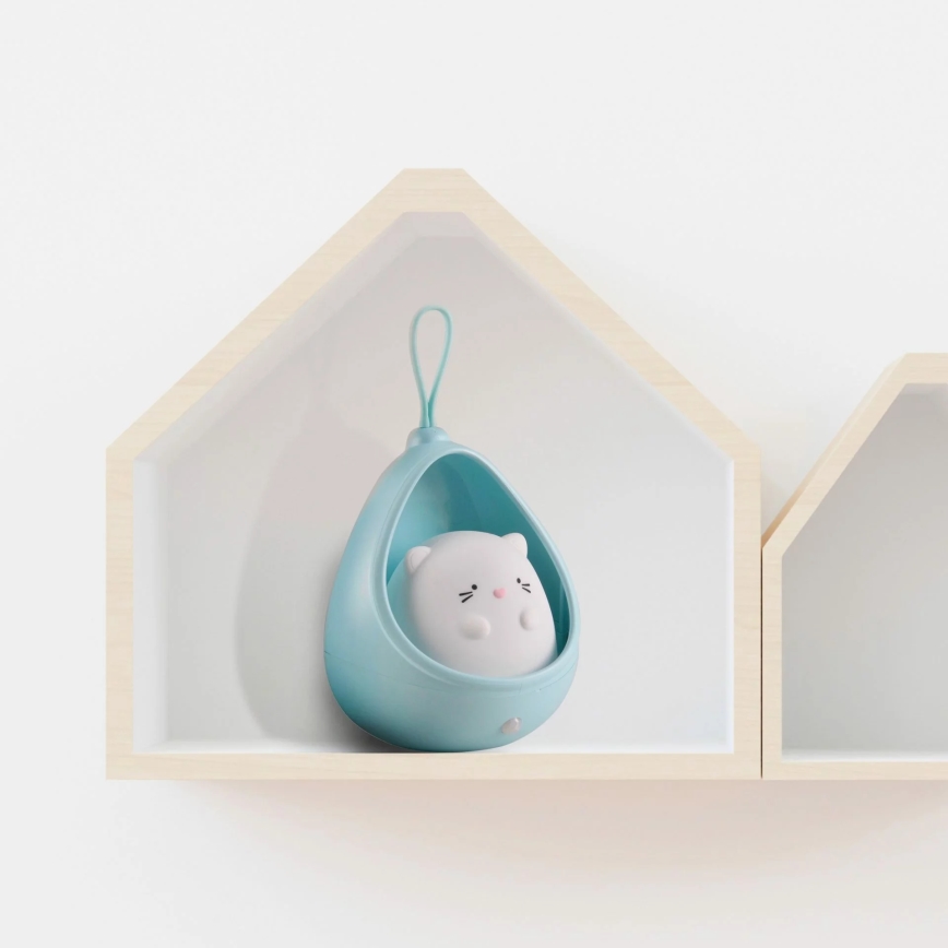 LED vågelampe med sensor KITTY LED/0,5W/5V USB blå
