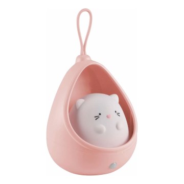 LED vågelampe med sensor KITTY LED/0,5W/5V USB lyserød