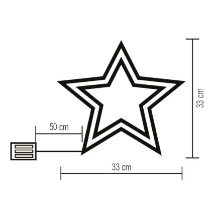 LED vinduesdekoration LED/3xAA flerfarvet