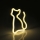 LED Vægdekoration neon CAT LED/3W/3xAA USB gul
