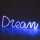 LED Vægdekoration neon DREAM LED/3W/3xAA USB blå