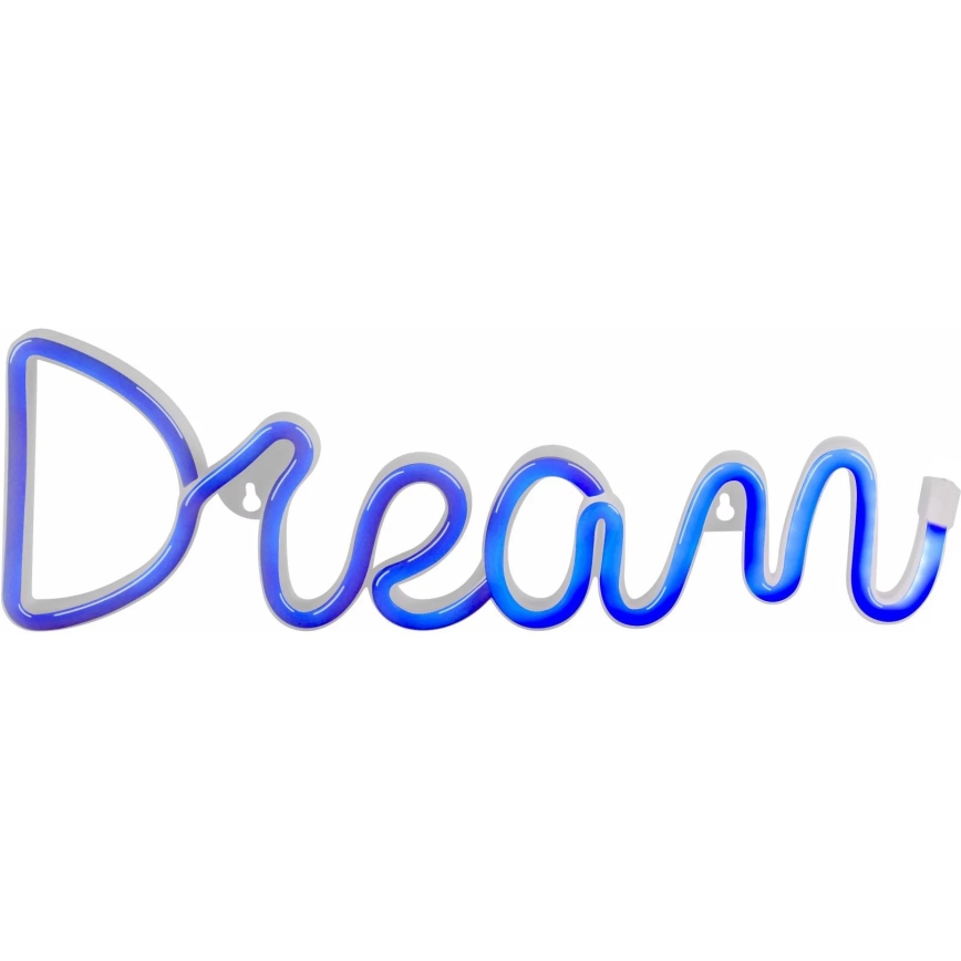 LED Vægdekoration neon DREAM LED/3W/3xAA USB blå