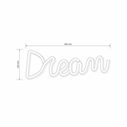 LED Vægdekoration neon DREAM LED/3W/3xAA USB blå