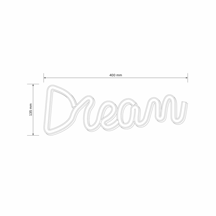 LED Vægdekoration neon DREAM LED/3W/3xAA USB blå