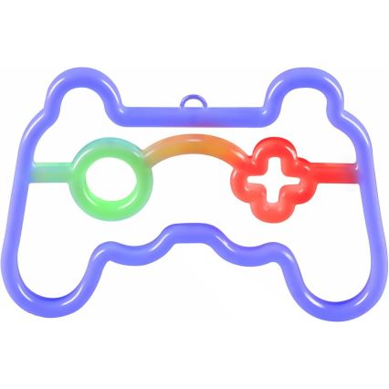LED Vægdekoration neon GAME LED/3W/3xAA USB blå