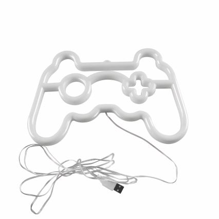 LED Vægdekoration neon GAME LED/3W/3xAA USB blå