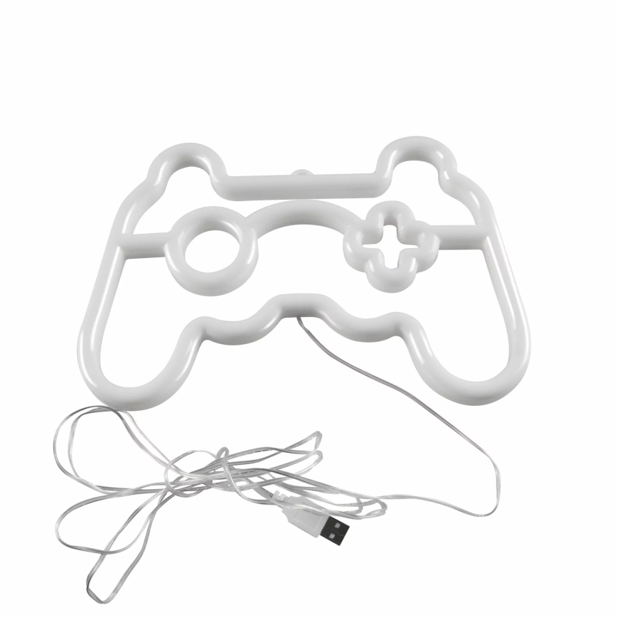 LED Vægdekoration neon GAME LED/3W/3xAA USB blå
