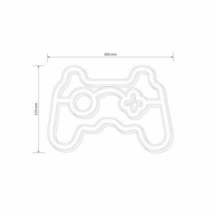 LED Vægdekoration neon GAME LED/3W/3xAA USB blå