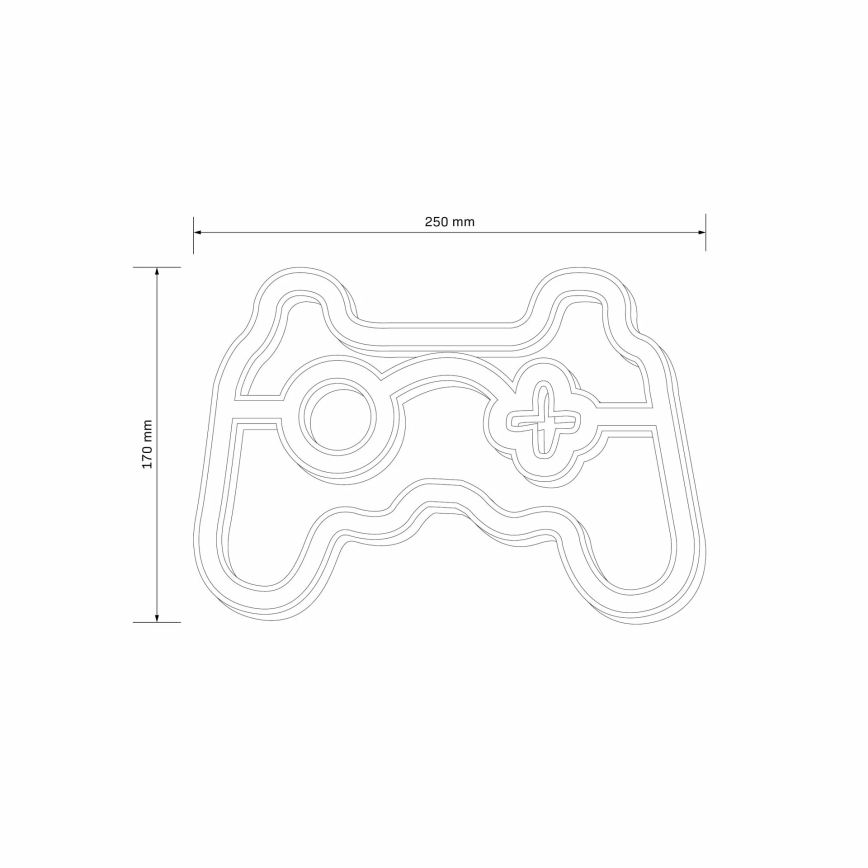 LED Vægdekoration neon GAME LED/3W/3xAA USB blå