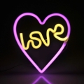 LED Vægdekoration neon LOVE LED/3W/3xAA USB lyserød