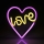 LED Vægdekoration neon LOVE LED/3W/3xAA USB lyserød