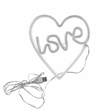LED Vægdekoration neon LOVE LED/3W/3xAA USB lyserød