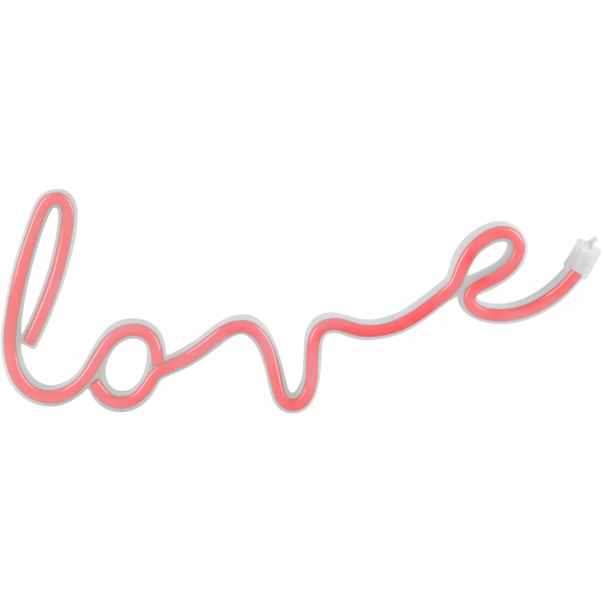 LED Vægdekoration neon LOVE LED/3W/3xAA USB rød