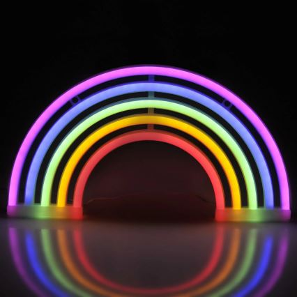 LED Vægdekoration neon RAINBOW LED/3W/3xAA USB flerfarvet