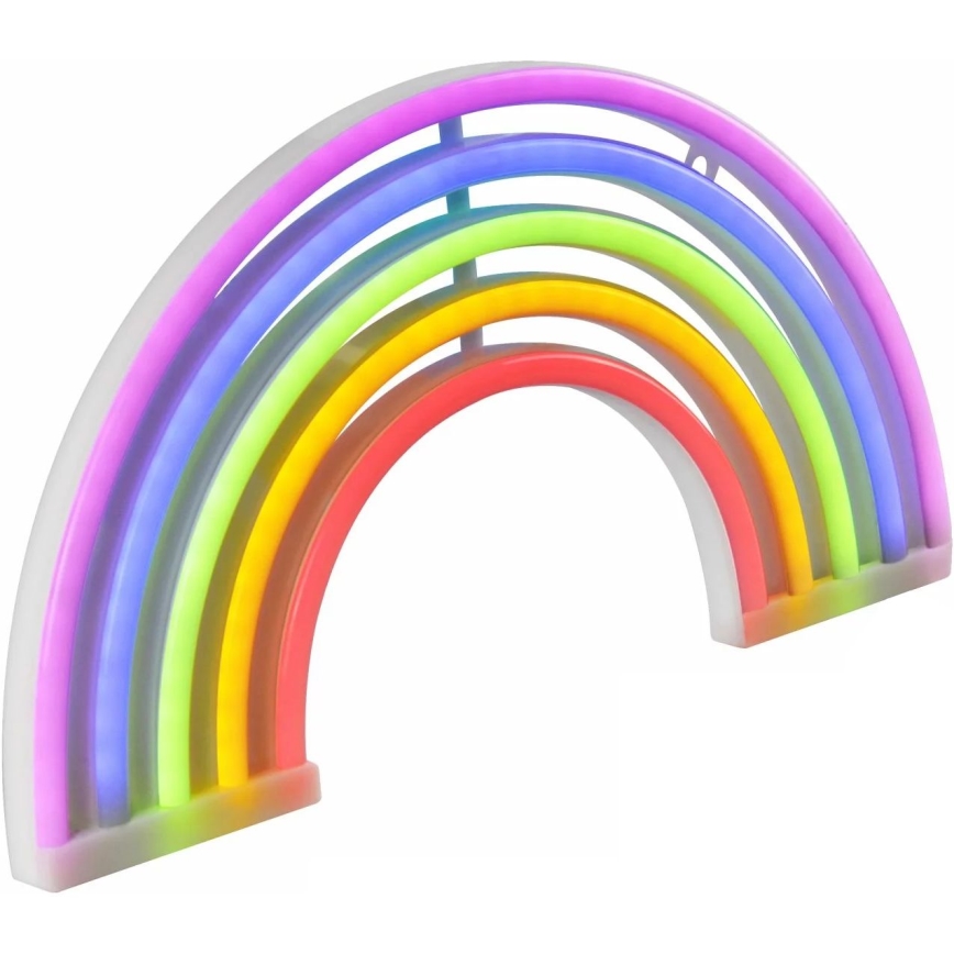LED Vægdekoration neon RAINBOW LED/3W/3xAA USB flerfarvet