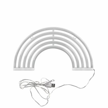 LED Vægdekoration neon RAINBOW LED/3W/3xAA USB flerfarvet