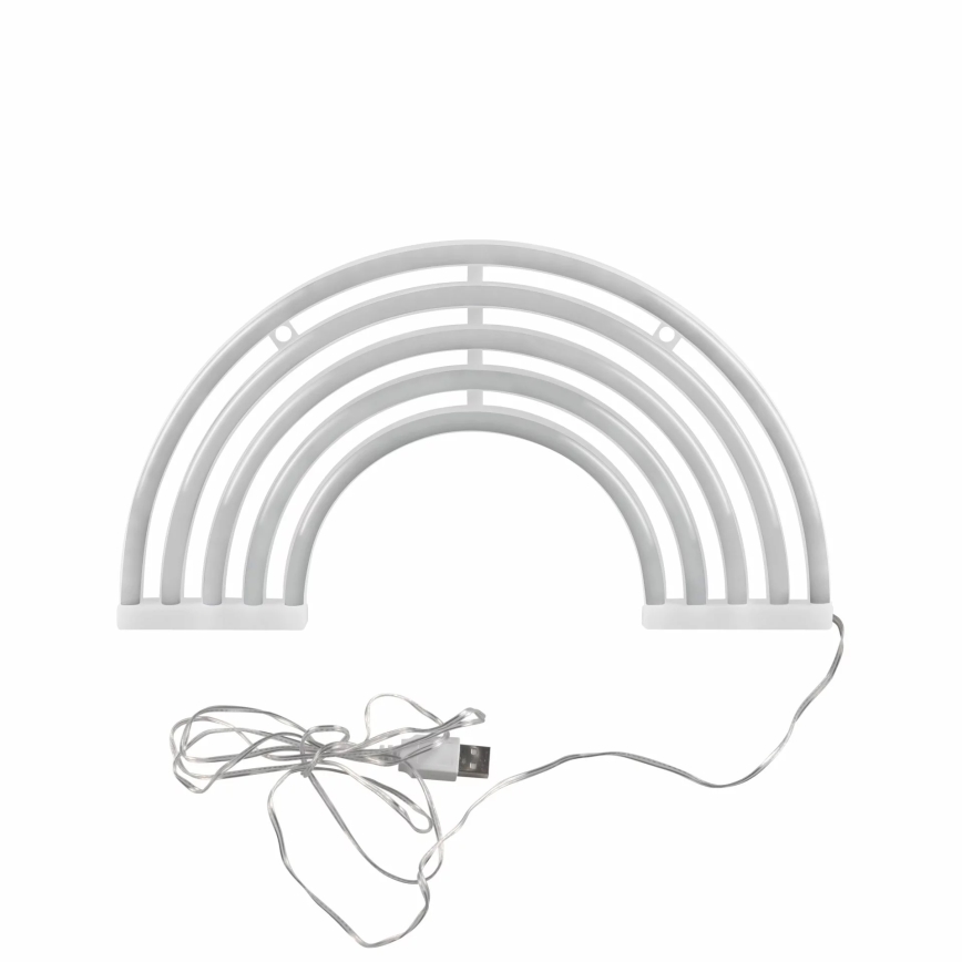 LED Vægdekoration neon RAINBOW LED/3W/3xAA USB flerfarvet