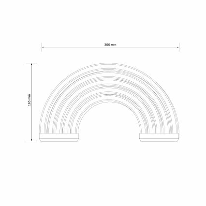 LED Vægdekoration neon RAINBOW LED/3W/3xAA USB flerfarvet