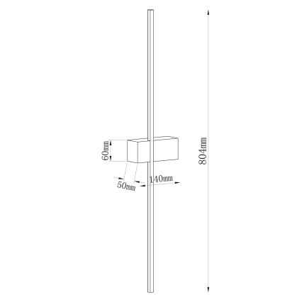 LED-væglampe AISHA LED/12W/230V 4000K 80 cm guld