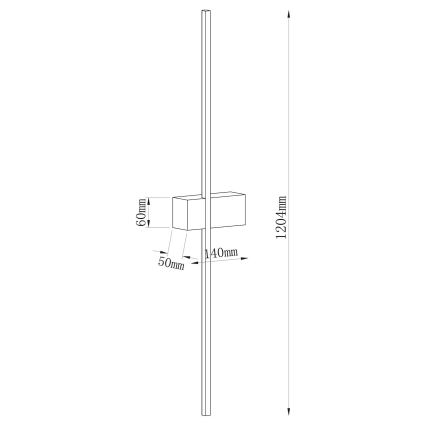 LED væglampe AISHA LED/20W/230V 4000K 120 cm guld