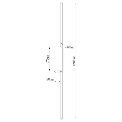 LED væglampe AISHA LED/20W/230V 4000K 120 cm guld