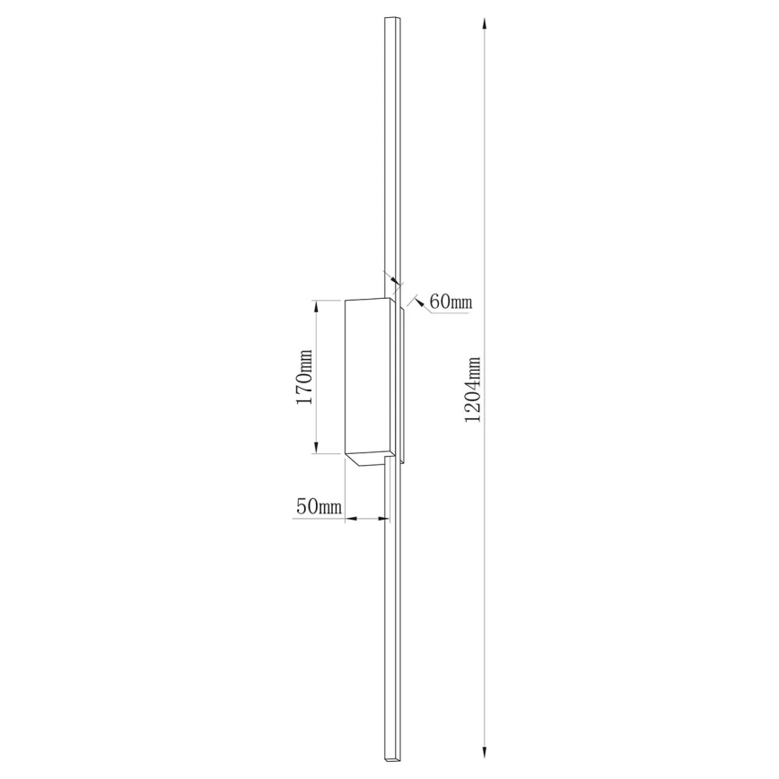 LED væglampe AISHA LED/20W/230V 4000K 120 cm sort