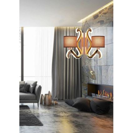 LED væglampe AMBROSIA 2xE14/40W/230V + LED/12,3W kobberfarvet