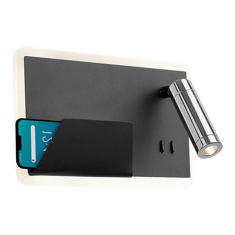 LED væglampe BOARD LED/7,8W/230V + LED/3W sort/skinnende krom