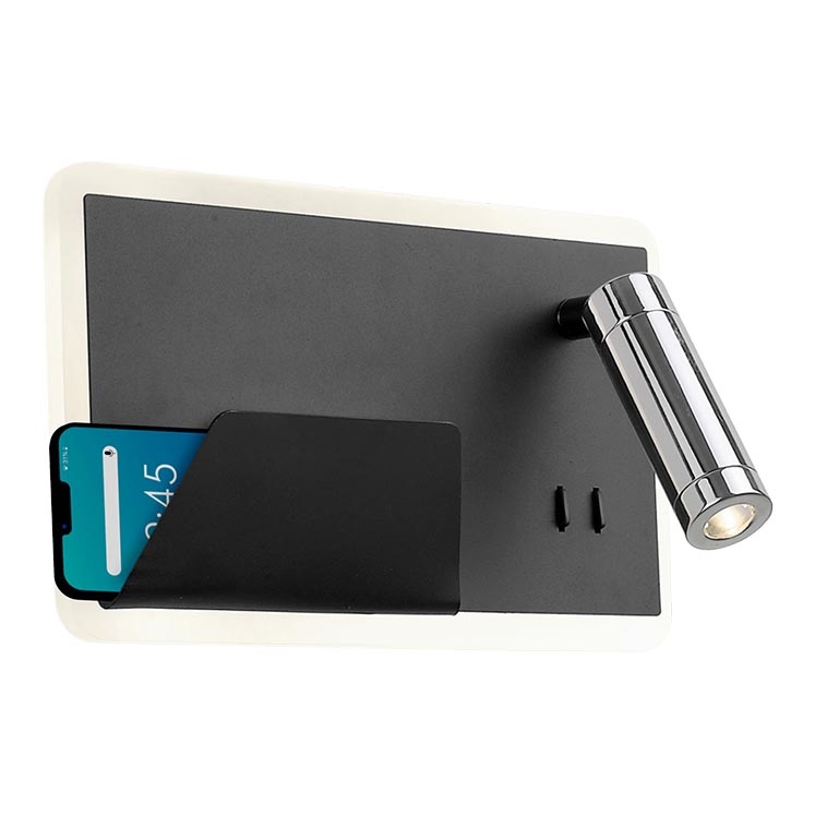 LED væglampe BOARD LED/7,8W/230V + LED/3W sort/skinnende krom